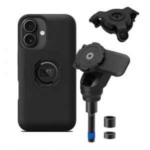 Quad Lock Support T&eacute;l&eacute;phone &agrave; Tige Filet&eacute;e de Moto Pro avec Amortisseur de Vibrations et Coque MAG pour iPhone 16 (Quad Lock EU, neuf)