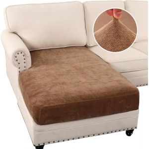 FASCINATDECO Housses de Coussin de Si&egrave;ge de Canap&eacute;, Housse Coussin Canap&eacute; en Chenille Extensible, Housse Assise Canap&eacute;, Housse Canap&eacute; d'angle Antid&eacute;rapante (Caramel,Housse de m&eacute;ridienne) (FASCINATDECO, neuf)
