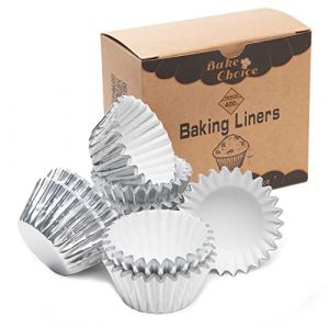 400 pi&egrave;ces Caissette Muffins Papier Mini,Antiadh&eacute;sives & Doublures de Muffins en Aluminium,Caissettes Cupcake,Pour F&ecirc;te & Mariage,Couleur Argent,Mini Taille (BakeChoice, neuf)