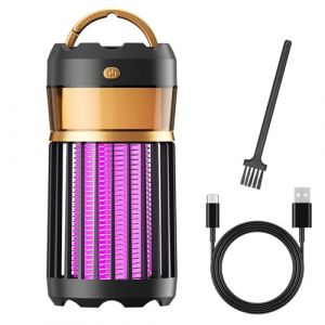 Lampe Anti Moustique Ultrason, Tue Mouche Electrique 2000V, Appareil Anti Moustique Batterie et Rechargeable USB Camping/Interieur pour Anti Moustique, Anti Mouche, Anti Insectes (Nero) (fantwxl, neuf)