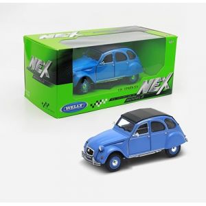 OPO 10 - Voiture 1/24 Compatible avec Citroen 2CV Bleue - Welly 24009A-bleue (easy-shop-express, neuf)