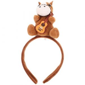 NUOBESTY Bandeau pour Cheveux Motif Cheval en Peluche Douce Serrage-T&ecirc;te Animal Peluche Marron Fonc&eacute; Accessoire Cosplay et F&ecirc;tes Halloween Bandeaux Mascotte Cheval du Zodiaque Chinois (Camplos, neuf)