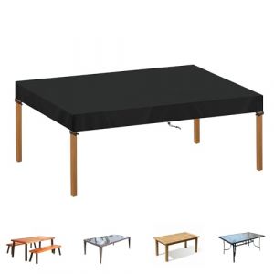 SIMPHAUS Housse Table de Jardin 160x80x15cm Housse Plateau Table de Jardin Housse Protection Salon de Jardin Exterieur Impermeable Bache Protection Table de Jardin Exterieur Anti UV 420D Tissu Oxford (GRACEEU, neuf)