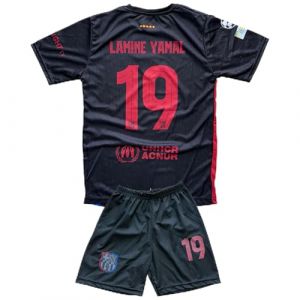 Lamine Yamal - Maillot de football pour enfant, numéro 19, Barcelone, avec maillot et short, parfait pour l'entraînement et les loisirs, maillot Barca pour garçon (4-14 ans), rouge, 176 cm (IlkLey, neuf)