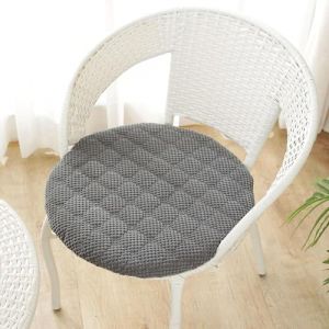 Galette de Chaise Rond 30/35/40/45/50cm, Coussin de Chaise Velours, Lavable de Coussin Chaise, Coussin Exterieur, Coussin Chaise Epais Tatami, pour Intérieur Extérieur Jardin(Gray,Diameter: 45CM) (Maedei Daner, neuf)