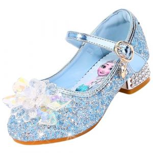 Vorkhuaeri Basket Enfant Fille Princesse Elsa, Chaussures de Danse Paillettes Costume Princesse, Adapt&eacute;es pour Habiller F&ecirc;te Cosplay Mariage No&euml;l (C1-Blue,31) (Vorkhuaeri, neuf)