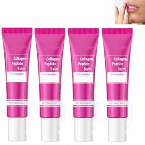 Baume &agrave; l&egrave;vres au peptide de collag&egrave;ne - Soin des l&egrave;vres hydratant et lisse, formule non collante et adapt&eacute;e &agrave; la saison pour un usage quotidien, laissant une finition polie, confortable (4PCS) (shuoranmangmaoyouxiangongsi, neuf)