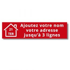 Plaque Bo&icirc;te aux Lettres Personnalis&eacute;e Adh&eacute;sive - Nom Grav&eacute; PVC R&eacute;sistant - 10x2.5cm Gris Alu M&eacute;tallis&eacute; - 1 &agrave; 3 Lignes pour Maison Num&eacute;ro Rue (Rouge/Blanc) (Univerdeal, neuf)
