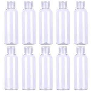 10 Pcs Flacon Vide Voyage, 100ml Flacon avec Flip Cap Vide Rechargeable Bouteille de Voyage pour Cosmétiques, Lotion, Crème, Shampoing, Gel Douche, avec Entonnoirs et Étiquettes (Snorkeling Sky, neuf)