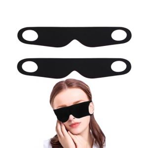 TPZORJX 2 pi&egrave;ces - Masque de sommeil z&eacute;ro stress, masque l&eacute;ger, respirant et occultant pour les yeux, masque &eacute;lastique pour les yeux, sangles &eacute;lastiques pour toutes les positions de sommeil(noir) (Sunlaxy OU, neuf)