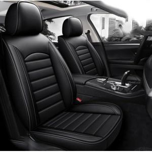 ffLilee Ensembles Housses Si&egrave;ge pour Toyota Hilux 2015-2020,5 Places PU Cuir Ensemble Complet Housses Coussins Si&egrave;ge Couvre Interieur Accessoires,Black (zhongweiyida, neuf)