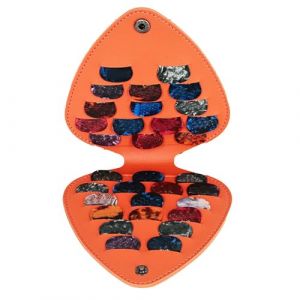 Shenrongtong Support d'&eacute;tui pour m&eacute;diators de Guitare, bo&icirc;te de m&eacute;diator de Basse,Clip de Rangement pour m&eacute;diators de Guitare Acoustique | Bo&icirc;te de Rangement de plectres en Cuir PU, Sac d'accessoires (QIQI-line, neuf)