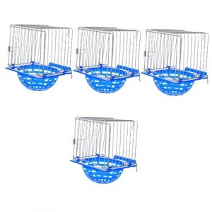 POPETPOP 4 Pi&egrave;ces Nid D'&eacute;closion Support De Nid D'oiseau Bassin De Nid De Perroquet Bassin D'&eacute;levage d'oiseaux Bassin De Nid D'oiseau Nid Canari pour Cages Bo&icirc;te D'&eacute;levage Plastique Munie (Denneyas, neuf)