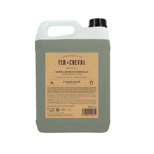 Fer à Cheval - Véritable Savon de Marseille Liquide - Sans Conservateur, et Hypoallergénique, il est Doux pour la Peau des plus Sensibles (OLIVE, 5L) (Savonnerie Fer à Cheval, neuf)