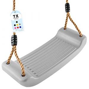 GO!elements Balan&ccedil;oire de Jardin, pour Enfants, montable &agrave; l'int&eacute;rieur et &agrave; l'ext&eacute;rieur, dot&eacute;e d&rsquo;Un si&egrave;ge &agrave; Bascule, Hauteur r&eacute;glable, antid&eacute;rapant, Couleur: Gris (BEYOUND.shop, neuf)