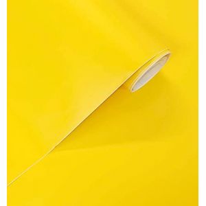 Papier Adhesif pour Meuble Jaune Mat Film Adhesif pour Mur Cuisine Fenêtre Toilette Cristal Vinyle Decoratif Impermeable Stickers Meubles 40x300 cm (GOYA PRINT, neuf)