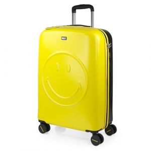 Smiley Originals - Valise Moyenne - Valise Rigide. Valise a Roulette. Valise Soute Avion - Valise De Voyage Résistante en Polycarbonate - Valise Ultra Légère, Cadenas à Combinaison, Jaune-Noir (ARSAMAR ENTERPRISE, neuf)