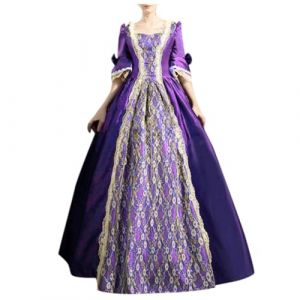 NAFING Robe de soir&eacute;e baroque Marie Antoinette XVIIIe si&egrave;cle Renaissance P&eacute;riode historique Robe bal victorienne Tenue de Soir&eacute;e M&eacute;di&eacute;vale (min-bmao, neuf)