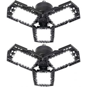 ANYPOWK Lumière de garage LED - 5000 lumens 6500K lumière du jour 50W, Trois Feuille lampes de plafond LED pour garage - Lot de 2 (Anniboke, neuf)