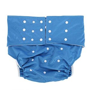 Couche-culotte Réglable pour Adulte contre L'incontinence, Couvre-couche Lavable pour Adulte (Bleu foncé) (WYANG188, neuf)