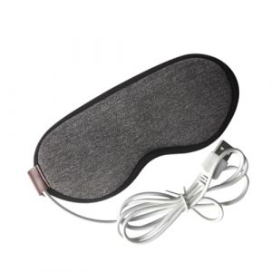 Mikikit Masque Chauffant USB pour Yeux &agrave; Vapeur Gris Masque de Nuit Relaxant et R&eacute;ducteur de Fatigue Oculaire Lavable et Portable pour Sommeil Profond et Repos Voyage (Famidago, neuf)