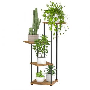 Digtokore Support pour plantes d'int&eacute;rieur, 4 niveaux hauts pour plantes d'int&eacute;rieur et d'ext&eacute;rieur, pr&eacute;sentoir d'angle pour pots de fleurs, &eacute;tag&egrave;res en m&eacute;tal pour plusieurs plantes (Digtokore, neuf)