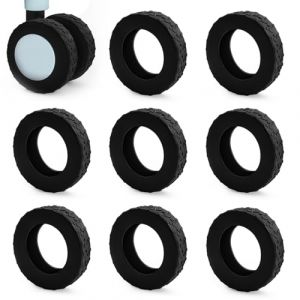 Bellanova Lot de 8 Protection Roue Valise en Silicone, Prot&egrave;ge-Roues de Valise, Silencieux, Antid&eacute;rapant, Anti-Chute, Compatible Valise et Chaise de Bureau (Noir) (BONAMY, neuf)