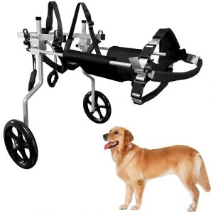 KAJILE Fauteuil Roulant réglable à 2 Roues pour Chien,Taille XL-1 pour la rééducation des Pattes arrière des Chiens handicapés,Hauteur 44-60cm,Largeur 21-28cm,Longueur 30-40cm (Holiday beach, neuf)
