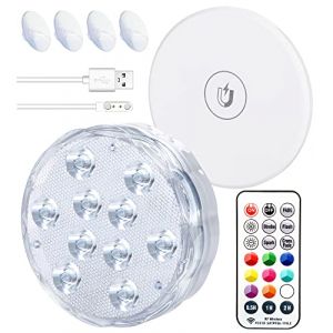 Lumi&egrave;re Piscine, Lampe Piscine Rechargeable Enti&egrave;rement Scell&eacute;e, Eclairage Piscine LED 25 Rgb Couleur, &Eacute;tanche Ipx8 &Eacute;clairage Pour Plan D'Eau Convient Pour Jardin, Baignoire, Spa, Vase (1 Pc) (Idealife-EU, neuf)