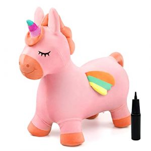 INPODAK Licorne Animal Sauteur, Cheval Sauteur Bouncy, Jouet de Saut pour Enfants, Cadeaux d'anniversaire, de Noël et du Nouvel an pour Les Enfants âgés de 2 à 6 Ans (Licorne Rose) (INPODAK, neuf)