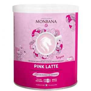 Monbana Pink Latte Poudre 350 g &ndash; Poudre de boisson v&eacute;g&eacute;talienne avec &eacute;pices de betterave rouge et chai, instantan&eacute; Superfood Latte pour pr&eacute;paration chaude et froide, v&eacute;g&eacute;tale, sans lait (PRO DISTRI, neuf)