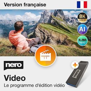 L'original | Nero Video 2024 sur clé USB| logiciel de montage vidéo et photo | couper des vidéos | 8K I licence perpétuelle | Windows 11, 10, 7 (Nero SALE, neuf)