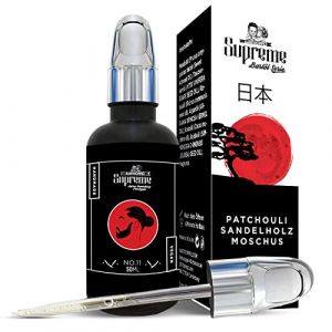 Bartstoppel® Supreme Huile à barbe japonaise pour homme - Contre les pellicules - Accélération de la croissance de la barbe - Soin quotidien de la barbe - Huile végétalienne (Bartstoppel© Cosmetics, neuf)