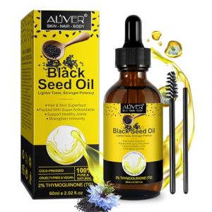 Black Seed Oil Organic Cold Oil Huile de nigelle 100 % pure et naturelle pressée à froid, huile de nigelle non filtrée pour les cheveux, la peau et les soins, huile de nigelle bio, système immunitaire (JHSZNDZSWYXGS-UK, neuf)
