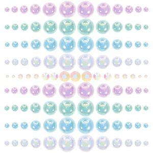 NIYANGLE Nail Art Semi-ronde Perles Imitation R&eacute;sistantes pour D&eacute;coration Ongles et Accessoires DIY Sacs Simili Strass Art Ongle Autocollants (Telinei, neuf)