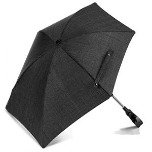 Aiseeok Ombrelle Universelle pour Poussette et Landau, Parasol Anti UV 50+, Diamètre 78 cm, avec Clip Fixation Universelle pour Tube Rond ou Ovale, Flexible et Orientable - Noir (Zhire-EU, neuf)