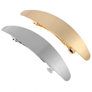 Healeved 2 pièces Pince Cheveux Métallique Dorée et Argentée Barrettes Lisses Longues et Filles Accessoires de Cheveux Élégants et Faciles à Porter (Accompany JY, neuf)