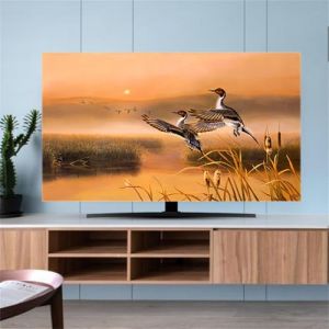 Hixingo Housse pour TV, Paysage Housse de Protection T&eacute;l&eacute;vision Housse Protection &Eacute;cran TV &Eacute;lastique Housse T&eacute;l&eacute;vision Anti Poussi&egrave;re Respirant Housse &Eacute;cran TV Lavable (45-48inch,Grue) (Hixin, neuf)