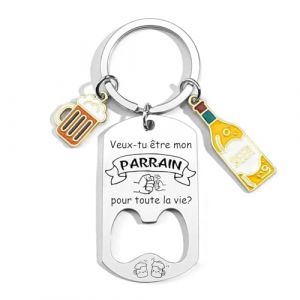 ZYMGUO Porte Clé Parrain Cadeau Parrain Demande porte cle veux tu etre mon parrain Porte Clef Personnalisé Cadeau Homme Anniversaire Fête Des Pères (Parrain2) (zhejiangdingnuowangluogongchengyouxiangongsi, neuf)
