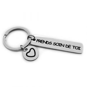 Porte-clés Prends soin de toi - Porte-bonheur clé de voiture ange gardien - cadeau permis de conduire anniversaire petite amie petit ami (TM Trading Store, neuf)