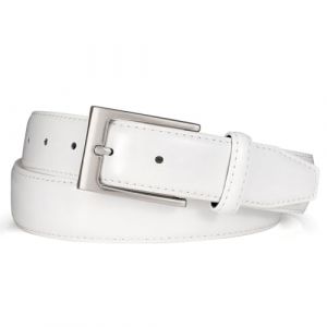 JASGOOD Ceinture Homme Cuir Ceinture Pantalon Homme R&eacute;glable pour Costume Jean Travail avec Boucle Classique Largeur 33mm,Blanc,130cm (JASGOOD Professional Belt, neuf)