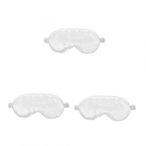 HAWILLOSCH 3 Pièces ombrage des yeux patch yeux bandeau yeux Cache-œil flexible Cache-œil souple cache-oeil endormi masque de d'avion Dormir cache-oeil d'ombrage visière en soie blanche (YanyeeK, neuf)