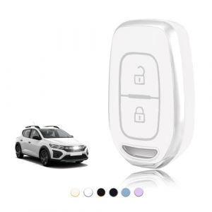 TOOMUME Coque Clé TPU, Etui Clé Étui Clé Adapté pour Renault Twingo Clio Symbol Kwid Dacia Logan Sandero Stepway Duster Dokker Lodgy, Couvre Clef Cache Cle Voiture Telécommande - Smart Key (TOOMUME, neuf)