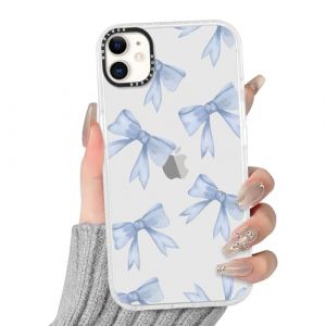 Yirlbey Transparente Coque pour iPhone 12 Mini, Aesthetic N&oelig;ud Papillon Motif &Eacute;tui Design Housse de T&eacute;l&eacute;phone pour Filles, Silicone Cover Antichoc Bumper Protection Case pour iPhone 12 Mini 5,4", Bleu (XUPINBO, neuf)