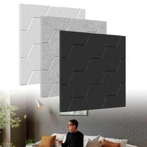 ACXIN Panneaux acoustiques 3D, absorbeur de bruit autocollant, pour rev&ecirc;tement mural et acoustique de pi&egrave;ce, panneaux d'insonorisation, panneaux muraux, isolation phonique, rev&ecirc;tement mural, blanc (Ronjuda, neuf)