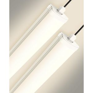 Sararoom 2PCS 145cm Neon LED 50W R&eacute;glette LED Light - 5000lm 4500K Blanc Neutre Plafonnier LED Lampe - &eacute;tanche IP65 pour Garage, H&ocirc;tels, Bureaux, Centres de Bain,Ateliers (firstpay, neuf)