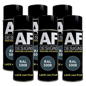 Lot de 6 bombes de peinture RAL RAL 5008 - Couleur : bleu mat (2Store24, neuf)