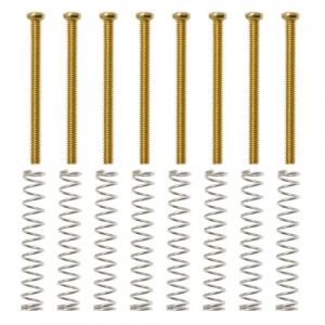 Create idea 8pcs Vis de Montage pour Micro Humbucker M2,5 X P0,45 Longueur 31 Mm avec Ressorts de 28 Mm pour Installation Et Réglage de Micro à Double Bobine de Guitare Doré (Create Idea, neuf)