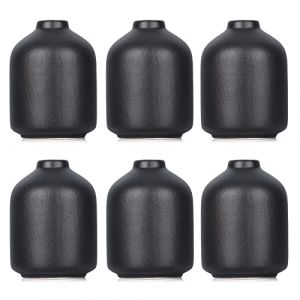 Lot de 6 vases &agrave; bourgeons en c&eacute;ramique Noir Mat - Petits vases Noirs pour Ferme Moderne, d&eacute;coration boh&egrave;me - Vase &agrave; Fleurs Noir id&eacute;al pour l'herbe de la Pampa - Bureau, centres de Table de Mariage (Shenzhen Ruyou Technology Co., Ltd., neuf)