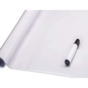 JOLIHOME Auto-Adhésif Chalk Board Sticker Mural Rouleau Étanche Amovible Autocollant Blanc Tableau Blanc Papier pour Home Office School Restaurant Menu 44x200cm (JOLIHOME, neuf)